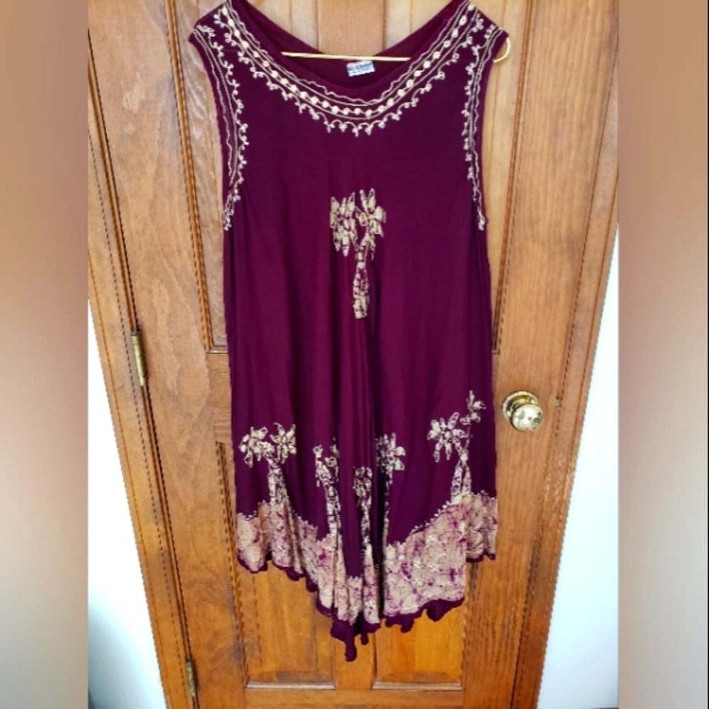 Boho Style Rayon Free Flow Sleeveless Summer dress/coverup